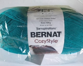 Bernat Cozystyle Acrylic Worsted Weight yarn  16oz/454g-Teal