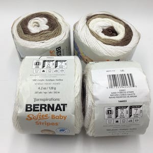 Bernat Softee Baby Stripes 287yds/4.2oz baby blanket yarn garment yarn variety of projects & colours