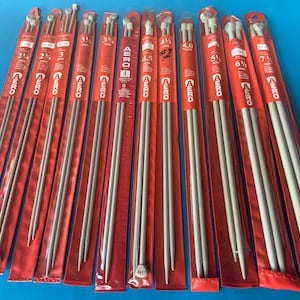 Aero Knitting Needles 2 to 9mm—30cm -L Variety of Sizes Aero Needles Redditch England all with sleeves