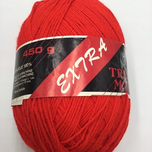 Tricot Mode Yarn, Rare Vintage Yarn, Knitting Worsted Extra Yarn,Vintage Comfort Yarn 16oz/450g- Red
