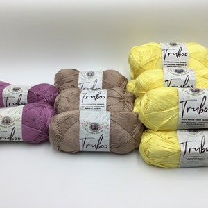 Truboo 100 % rayonne de bambou de la marque Lion, 220 m/241 yds - Jaune, sable, mauve
