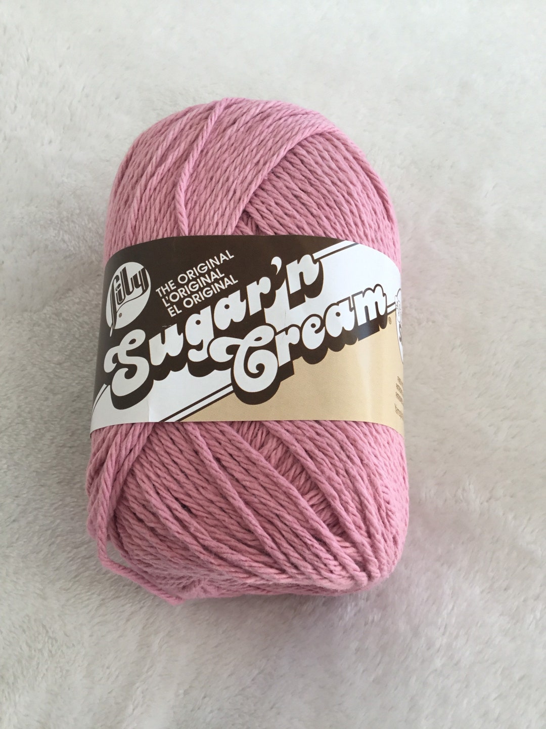 Lily Sugarn Cream The Original Super Size Yarn 4oz113g Rose Pink Etsy