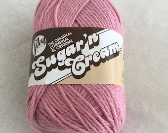 Lily Sugar’n Cream The Original Super Size yarn 4oz/113g -Rose Pink
