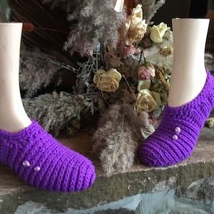 Pantoffel-Booties, Frauen-Booties, Häkel-Booties, Slip-on-Booties,Pantoffel-Socken, über Knöchel-Booties
