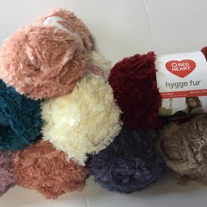 Red Heart hygge fur yarn 250yds/238mPeacock/Slate Blue,variety of colours to choose from