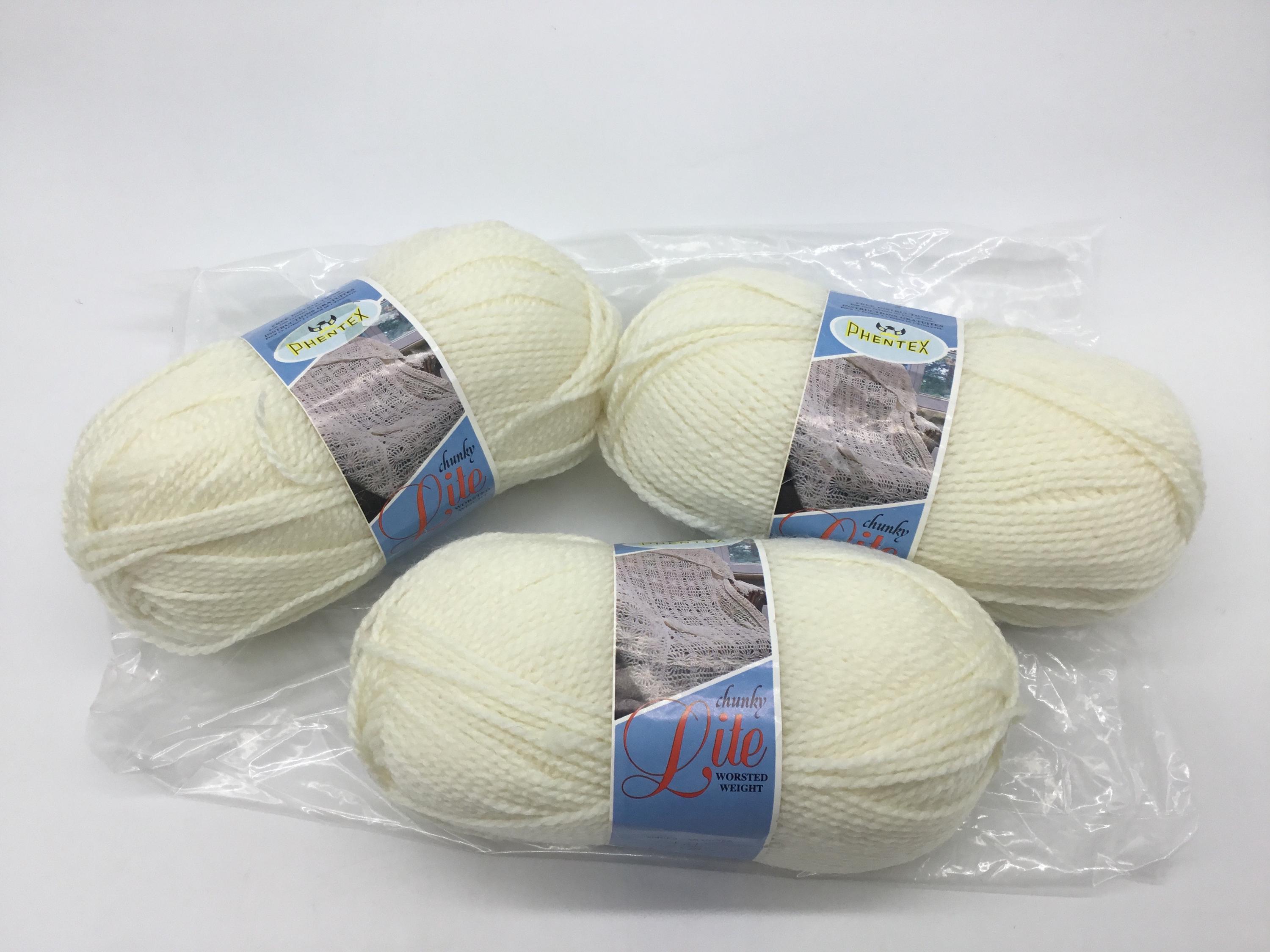 Phentex Chunky Lite Worsted Weight Yarn Set of 3, Vintage Yarn Set
