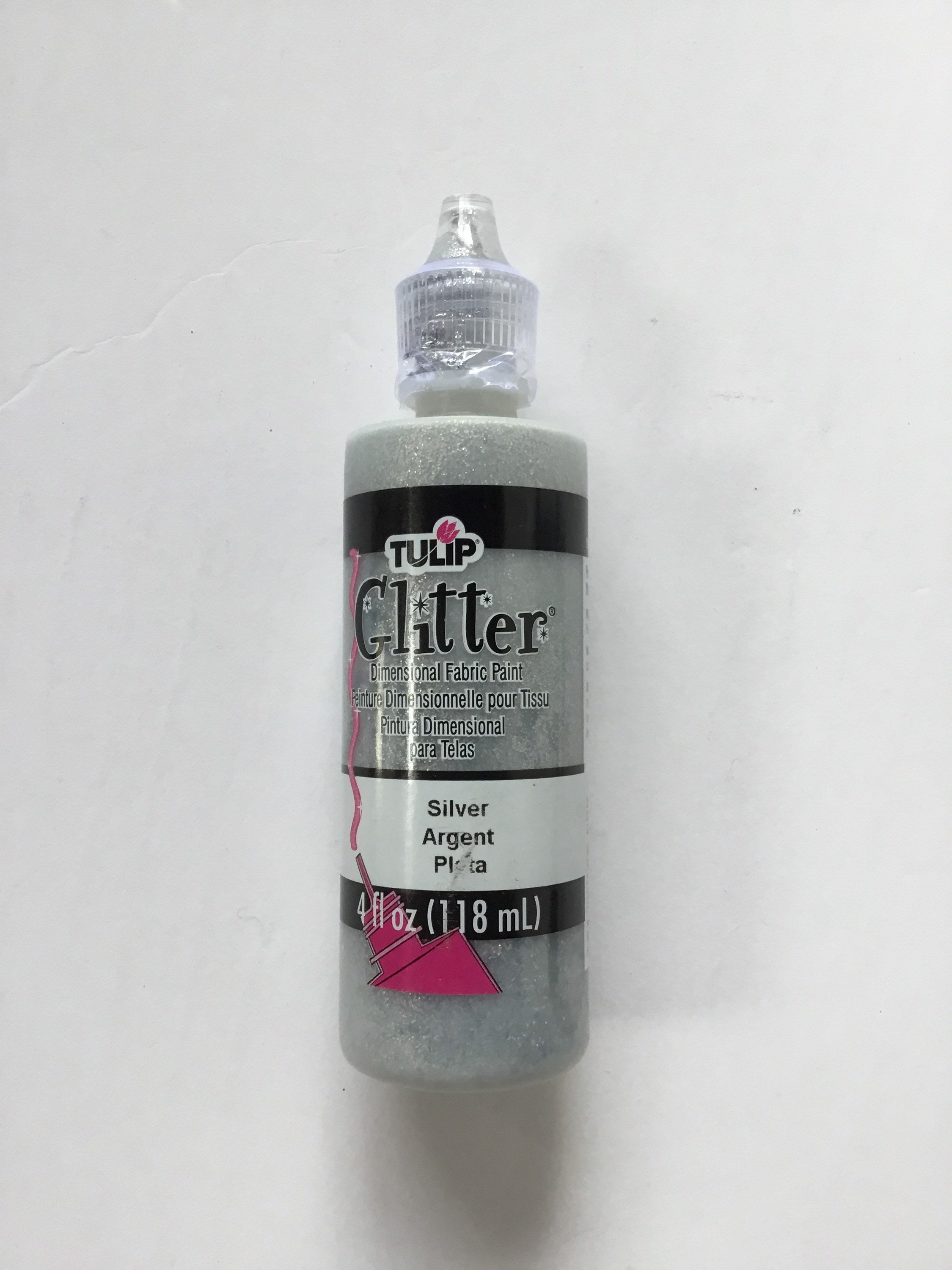 Tulip Glitter Dimensional Fabric Paint 4 fl oz/118 ml -Silver