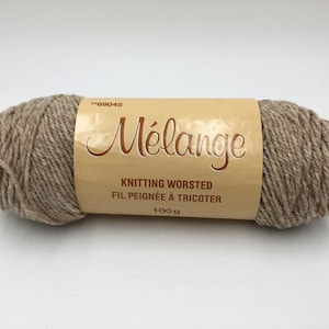 Melange yarns, Knitting Worsted Vintage Yarn, Acrylic/Wool, High Quality Yarn, 100g -Tan Swirl