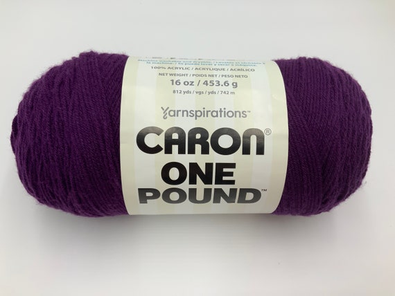 Caron One Pound Yarn, Medium 4 / 16 Oz / 453.6 G Deep Violet 