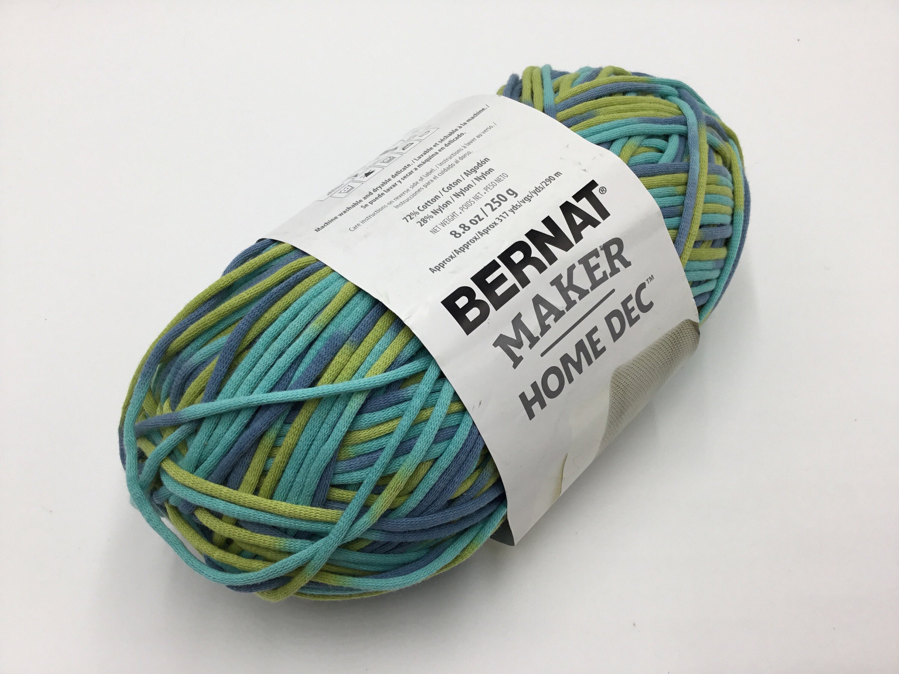 Bernat Maker Home Dec Steel Blue Yarn - 2 Pack of 250g/8.8oz - Cotton - 5  Bulky - 317 Yards - Knitting/Crochet