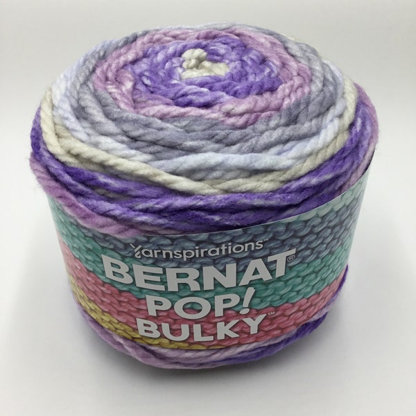 Bernat Pop Bulky 100% Acrylic 9.8oz/280g Blanket/basket/hat/scarf - Great Grape