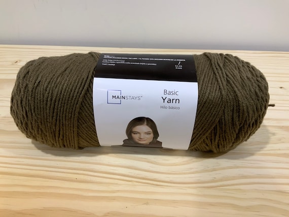 Mainstays Basic Yarn, Premium Yarn, 100% Acrylic 7oz / 198.4 G Taupe  Heather 
