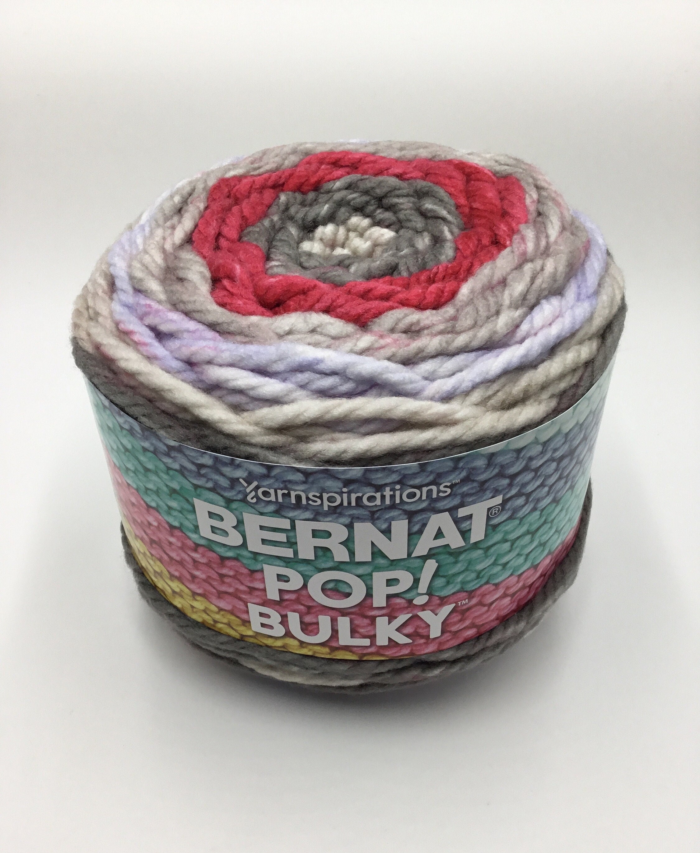 Bernat Pop Bulky Yarn, 9.8 oz, Gauge 6 Super Bulky, Shades of Gray