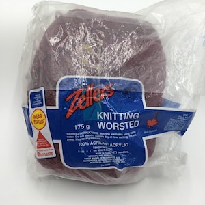 Zellers Knitting Worsted Rare Vintage Yarn, 175g - Wine
