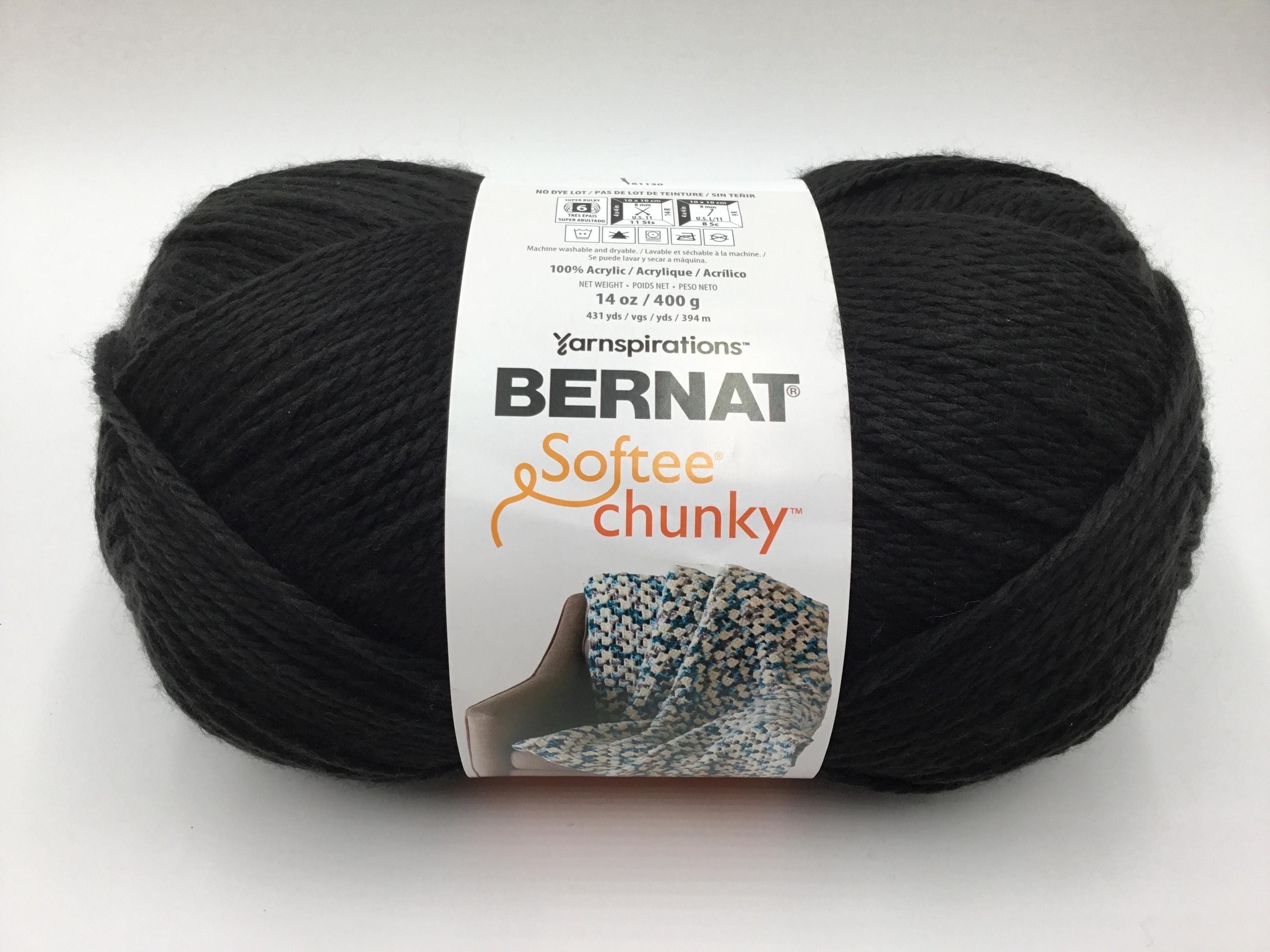 Bernat Softee Chunky Yarn Extra Soft 14oz 400g Bulky 5 Black Etsy Canada