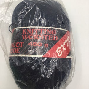 Tricot Mode Yarn, Rare Vintage Yarn, Knitting Worsted Extra Yarn,Vintage Comfort Yarn 16oz/450g- Navy Blue