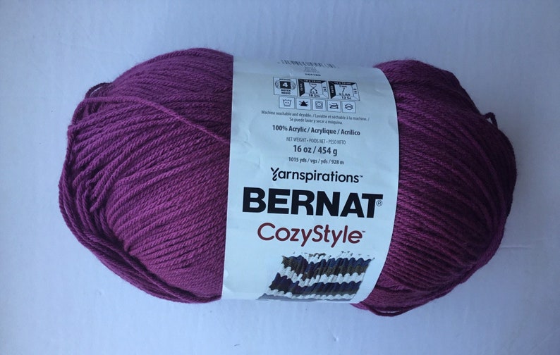 Bernat Cozystyle Acrylic Worsted Weight Yarn 16oz/454gplum Etsy Canada