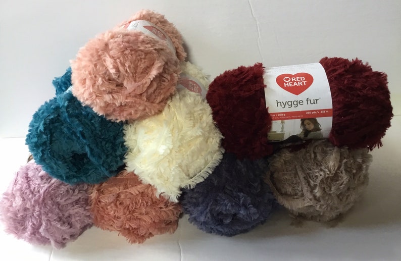 Red Heart Hygge Fur Yarn 250yds/238mpeacock/slate Bluevariety Etsy Canada