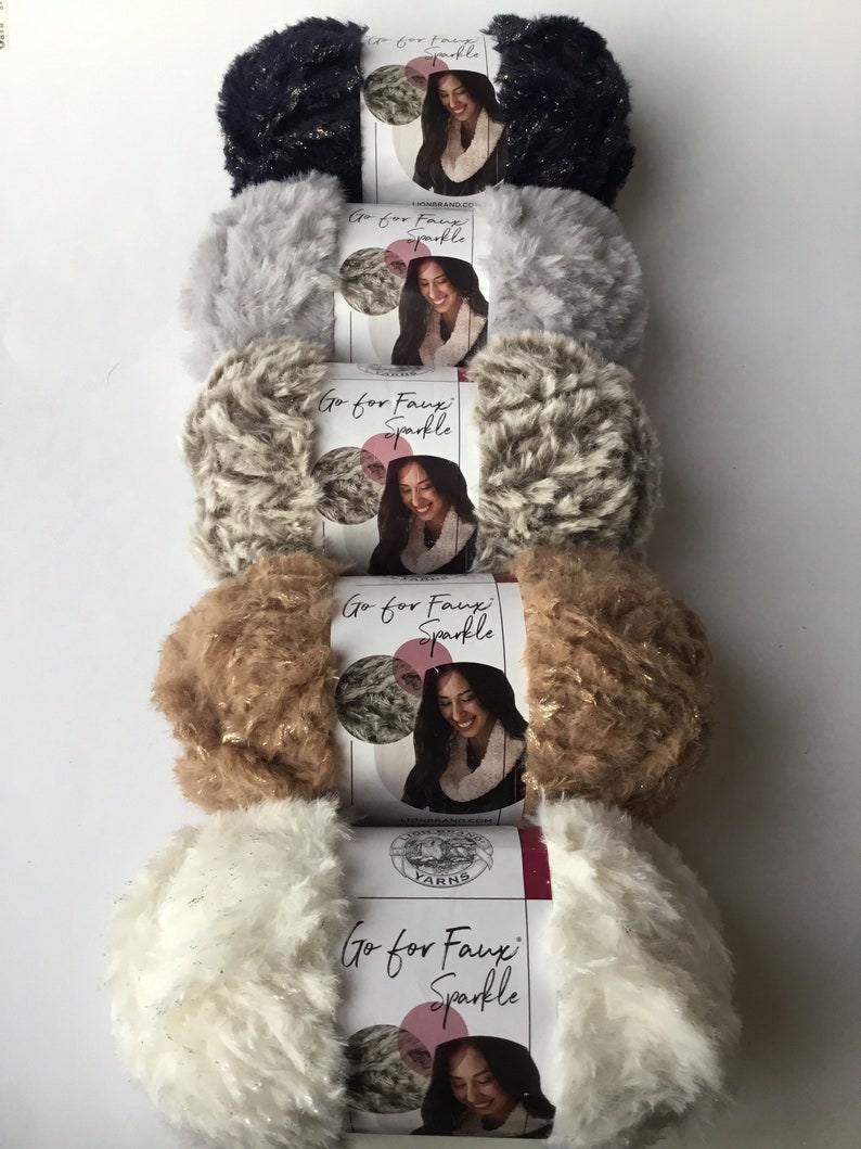 Lion Brand Go for Faux Fur/sparkle Yarn Multiple Colours to Etsy Canada