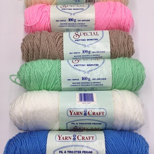 Yarn Craft Special Yarn, Knitting Worsted Hard Find Vintage Yarn, 100g- Variety of Colours