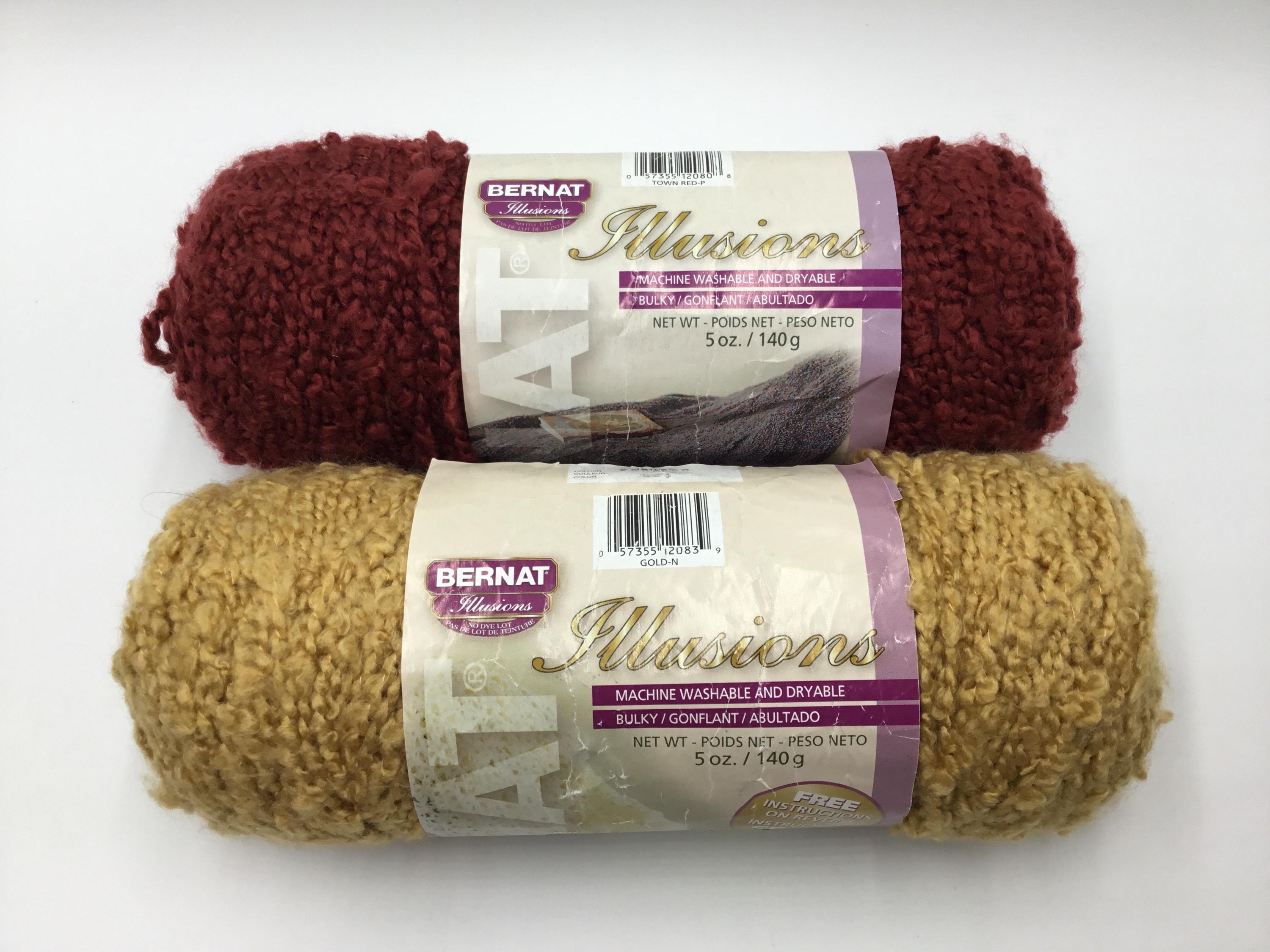 Bernat Illusions Vintage Yarn Acrylic polyester Yarn 5oz 140g Town Red Gold Etsy
