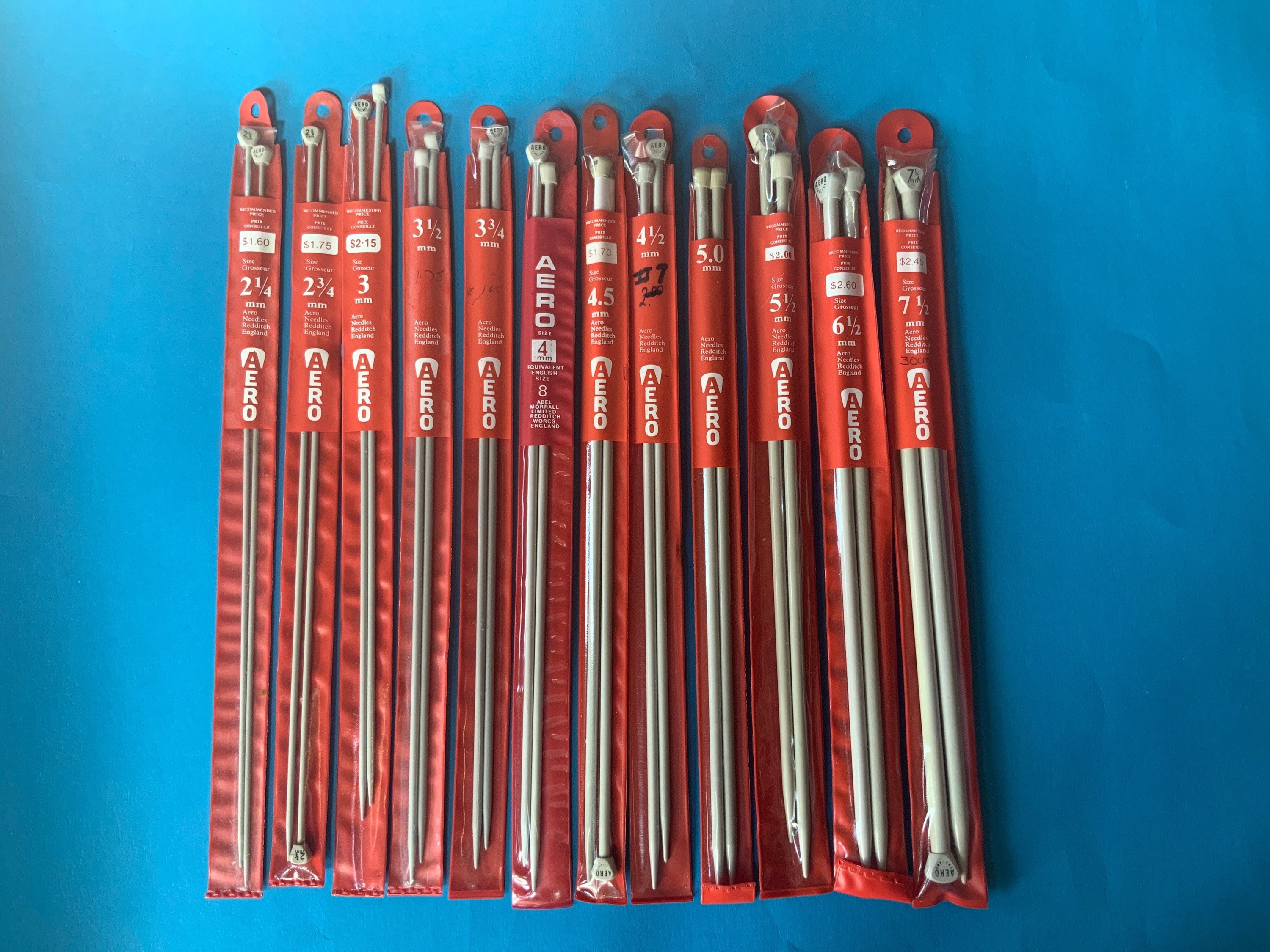 Aero Knitting Needles 2 to 9mm—30cm -L Variety of Sizes Aero