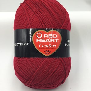 Red Heart Comfort Yarn, Acrylic Yarn, 16oz/454g -  Red