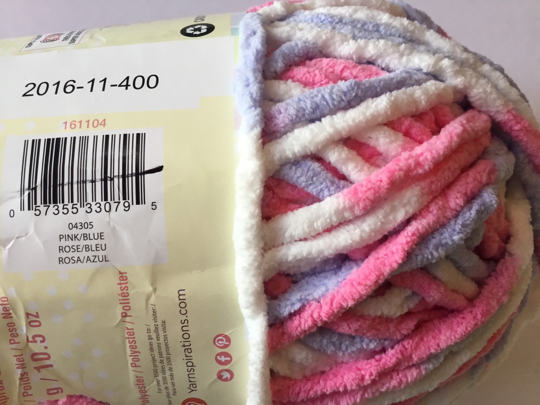 Bernat Baby Blanket Yarn Brights Rose/blue 300g/10.5oz Etsy