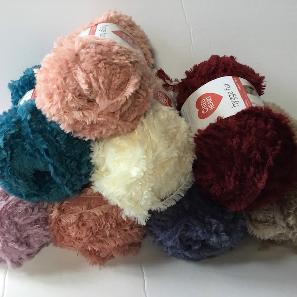 Red Heart hygge fur yarn 250yds/238mPeacock/Slate Blue,variety of colours to choose from