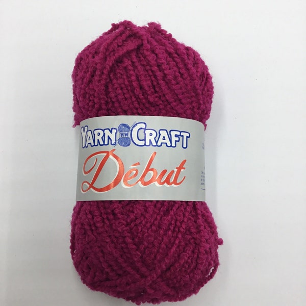 Yarn Craft Debut knits to Aran machine washable acrylic/wool blend,great for making teddy bears,scarfs,hats,baby blankets - Fuscia