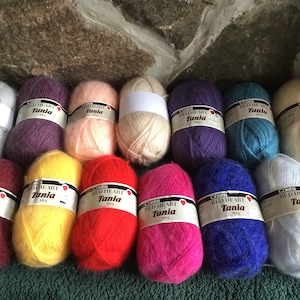 Coats Red Heart Tania Yarn, Rare Vintage Yarn, Feathered Yarn, Acrylic/Nylon 100g/192yds- Variety of Colours
