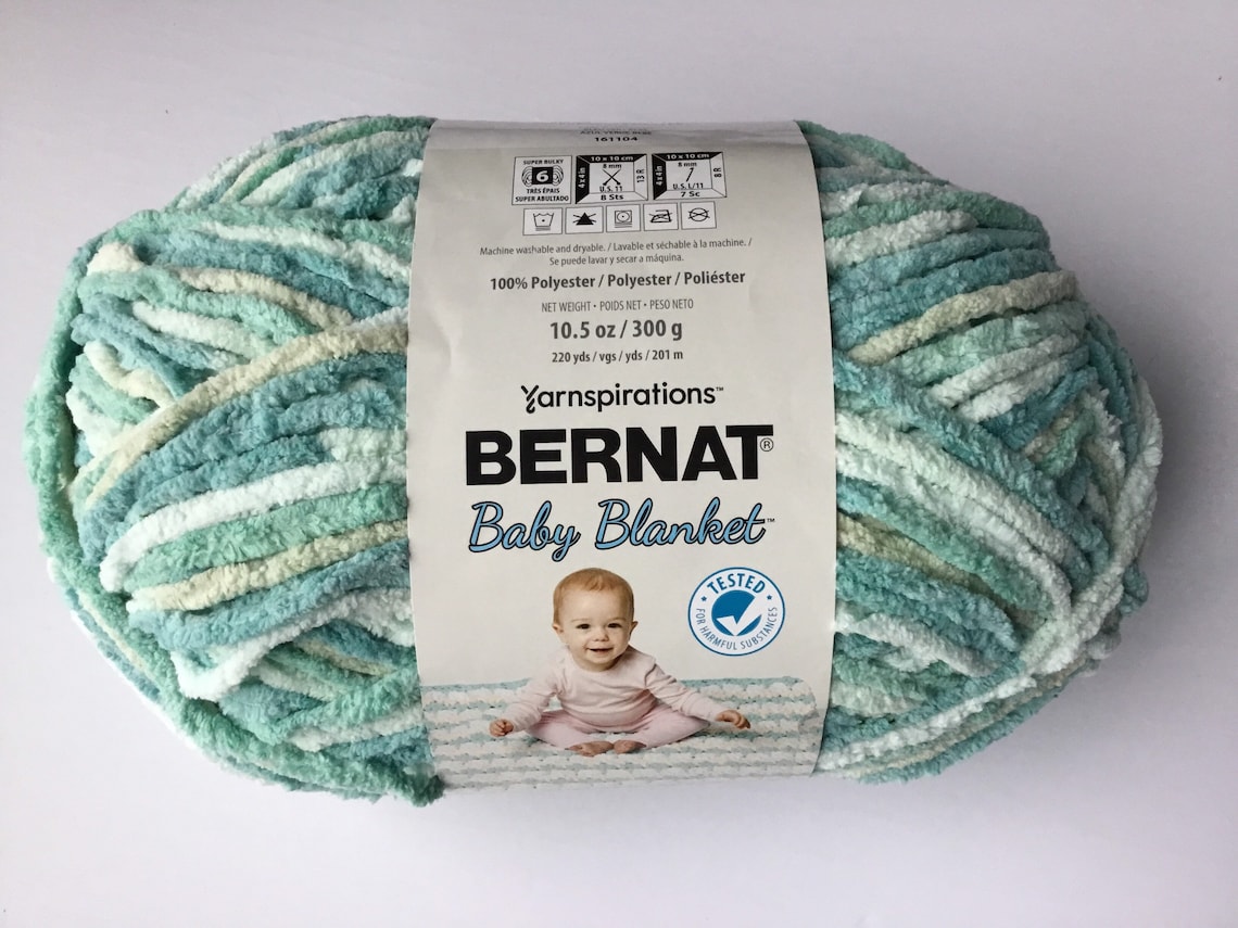 Bernat Baby Blanket Yarn Brights 10.5 Oz/300g baby Blue Etsy