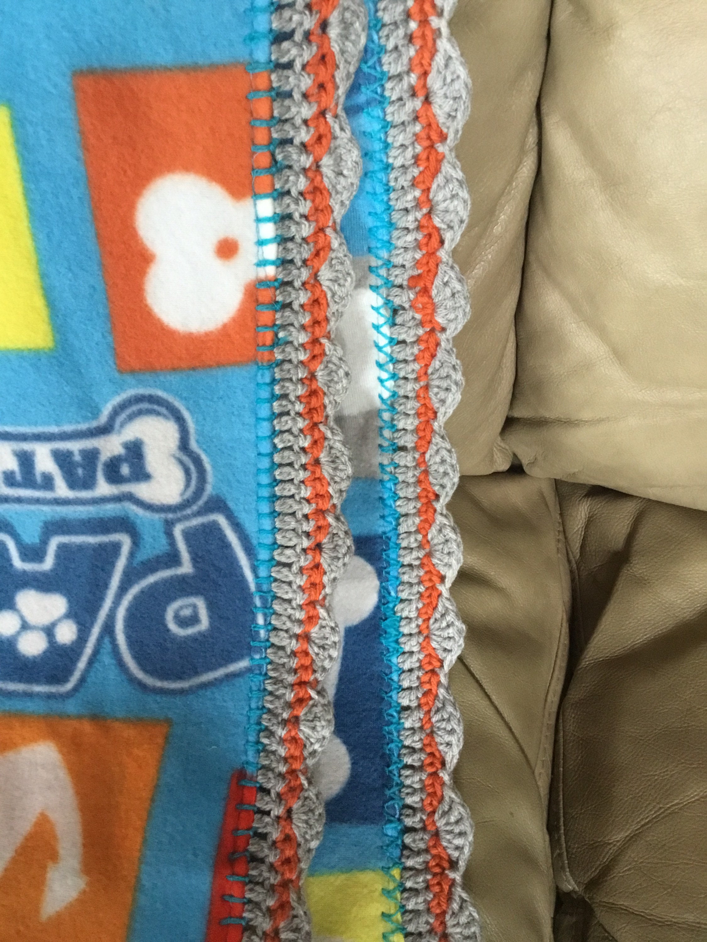 Fleece Blanket With Crochet Border/paw Patrol Blanket Etsy