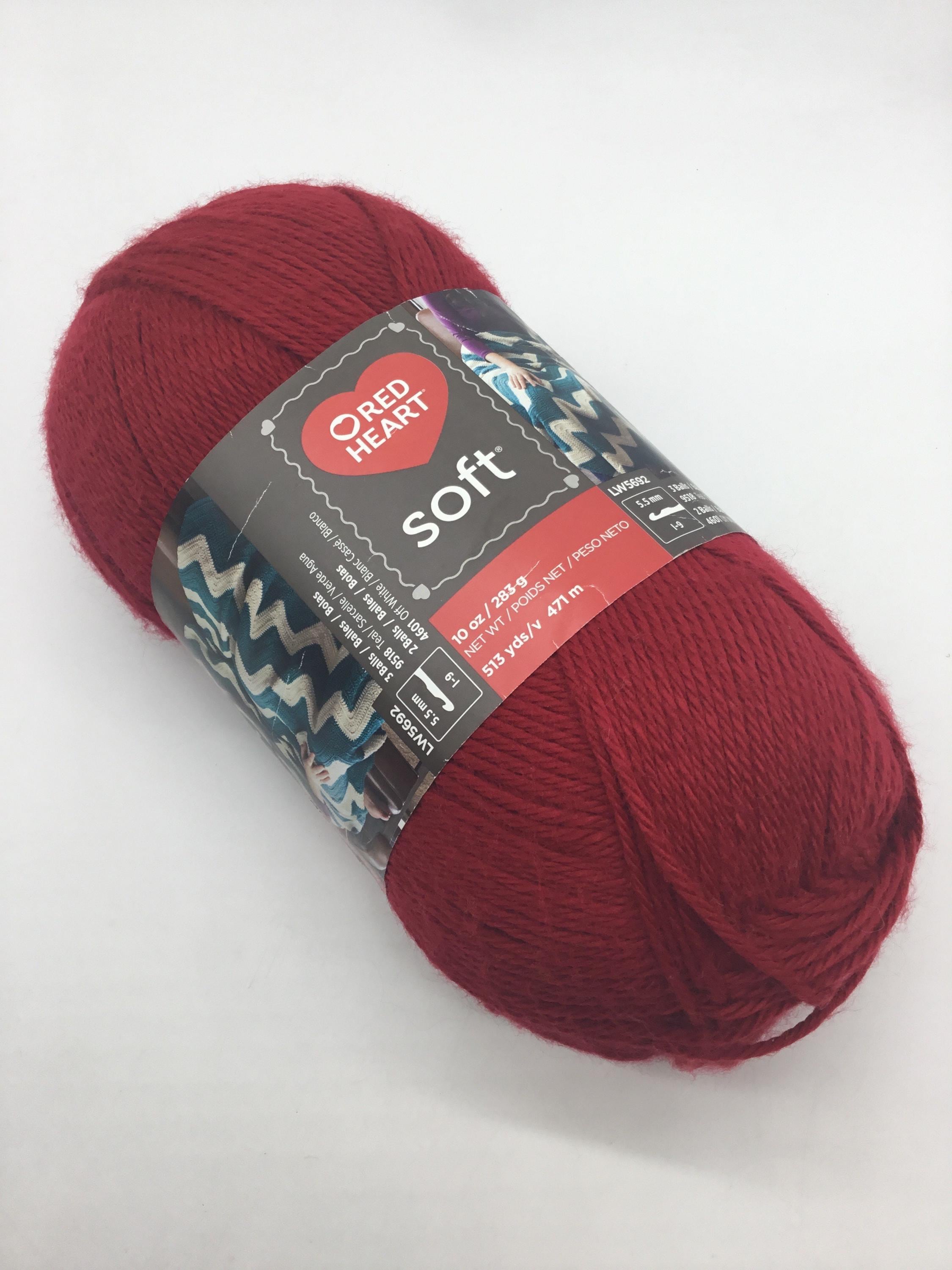 Red Heart Soft Yarn, Jumbo Skein, 10oz/513yds/471m -wine - Etsy