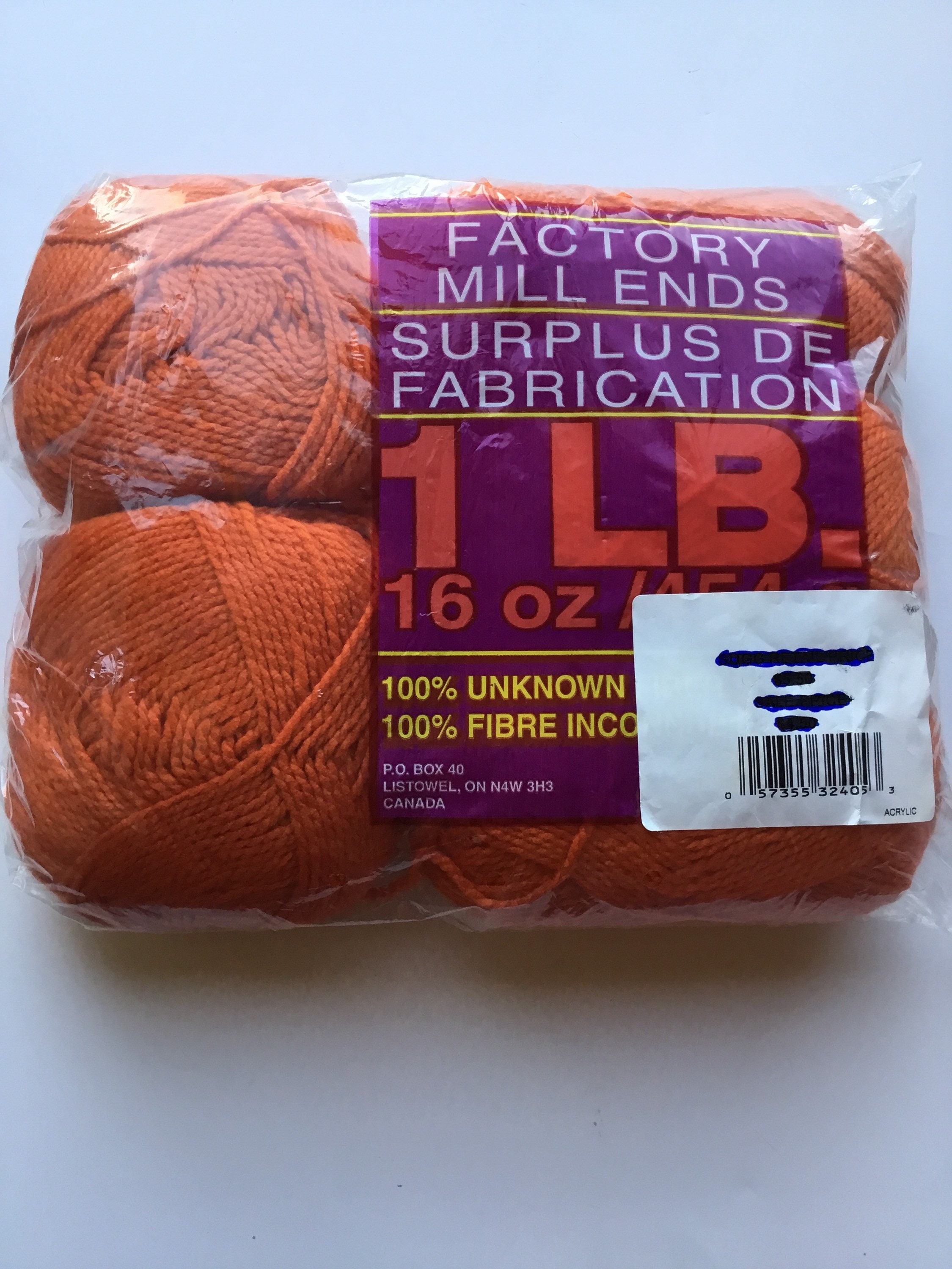 Factory Mill Ends 1LB 16OZ Super Soft Acrylic Yarn Bulky5 Vintage Set of 5 orange Etsy