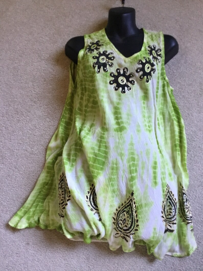 Embroidered Summer Dress,Bohimian Tunic Dress,Kurti blouse,Hippi Blouse/Dress,Rayon Dress,Flower dress,beach dress image 1