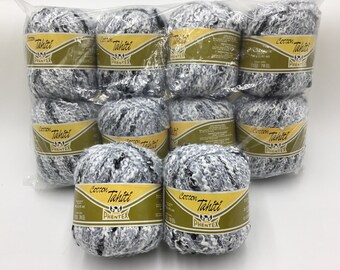 Phentex Cotton Tahiti Yarn Set of 2,Cotton/Acrylic/Polyester Ripples yarn 71m/78yds ea -Col#06 Grey - Zibeline Cibelina