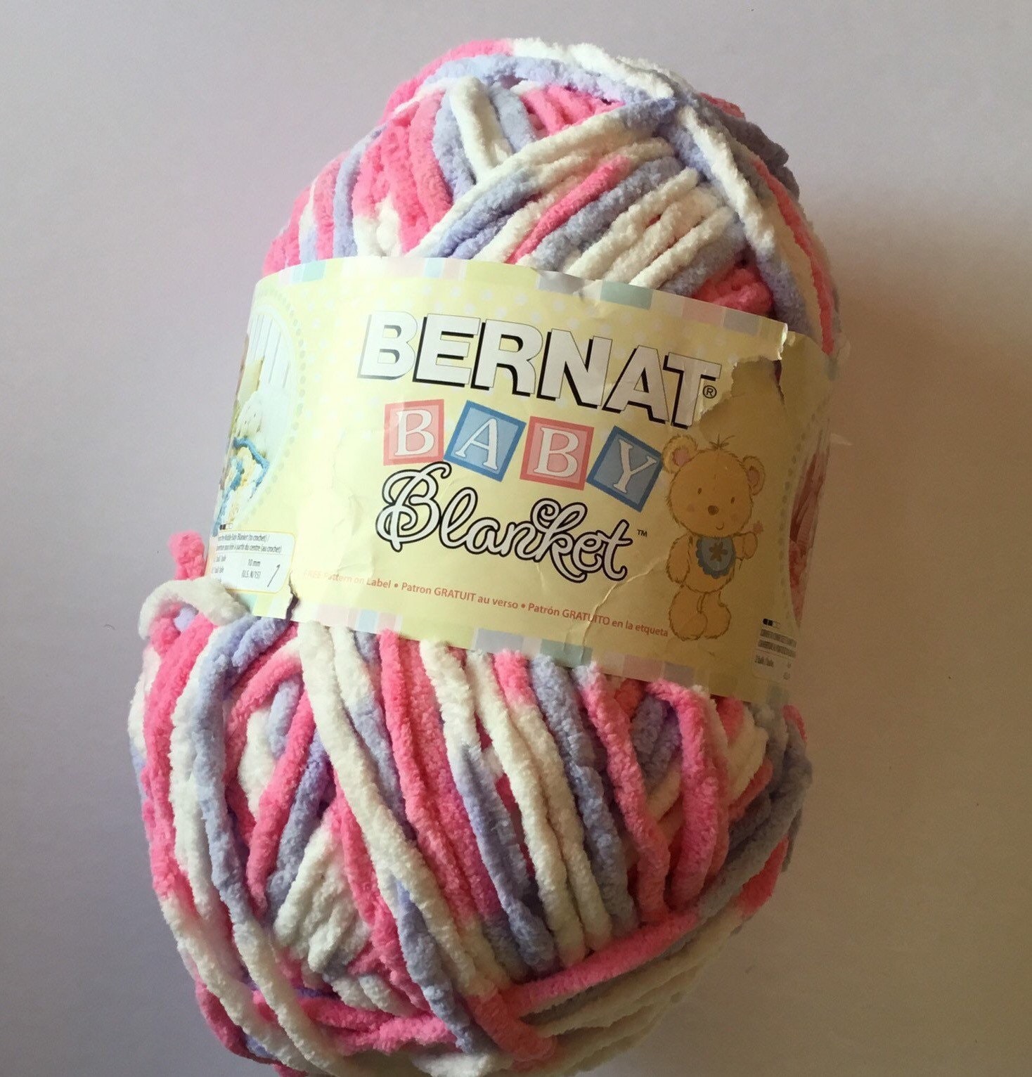 Bernat Baby Blanket Yarn Brights Rose/blue 300g/10.5oz Etsy