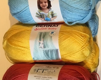 Summer Cotton Bernat Softee Baby Cotton Yarn, 3 DK Weight 4.2oz/254 Yds  Cott/acrylic Blend, Perfect for Wearables, Low & Fast Ship 