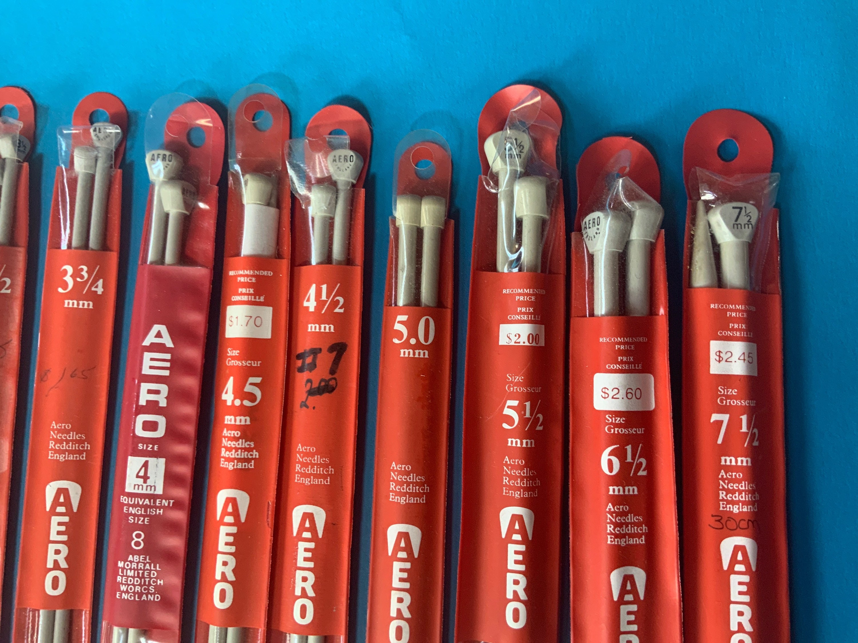 Aero Knitting Needles 2 to 9mm—30cm -L Variety of Sizes Aero