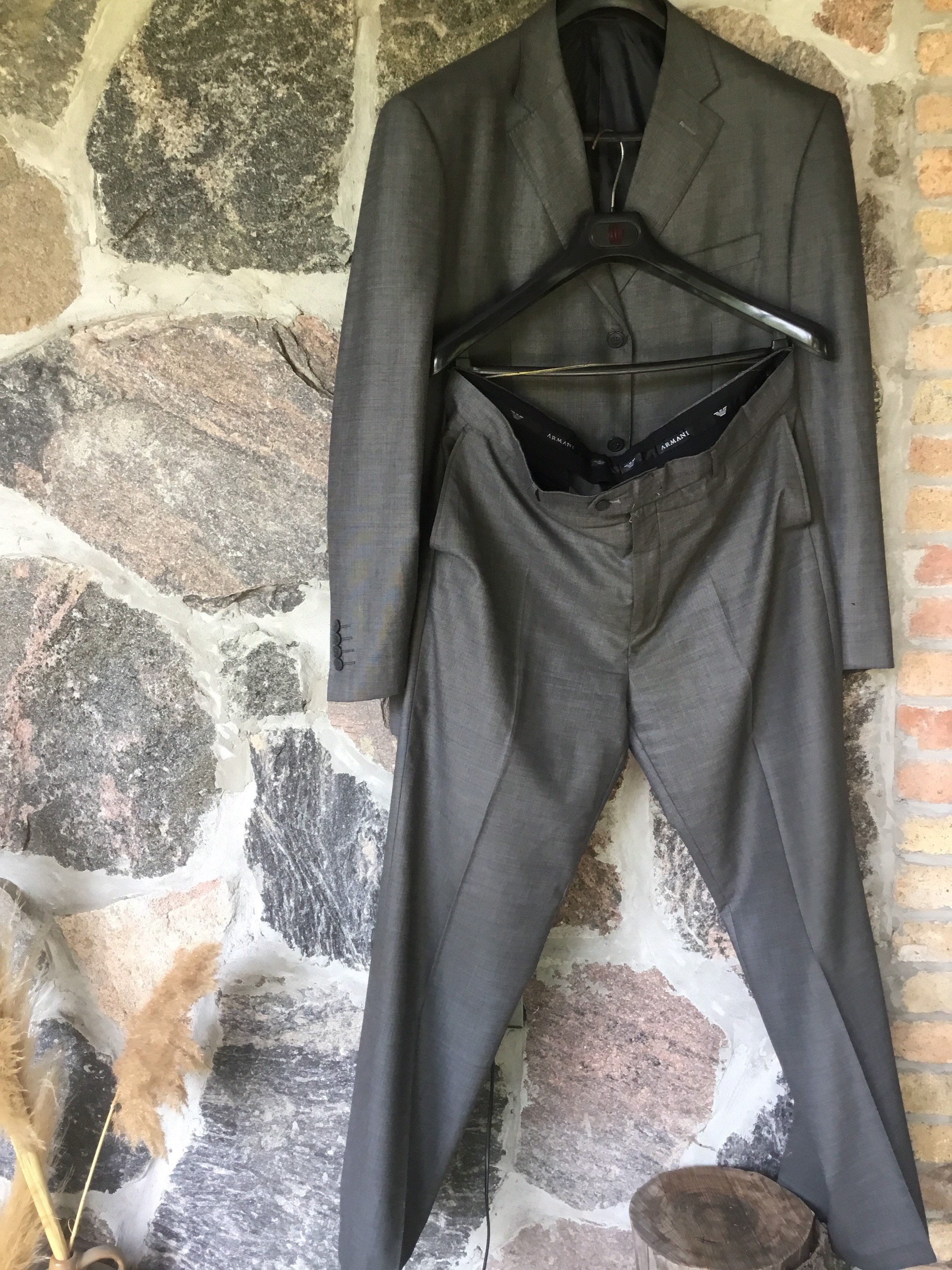 Giorgio Armani Charcoal Grey Two Piece Mens Suit Size 54 | eBay