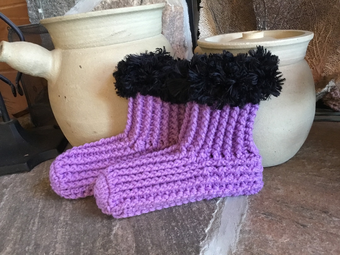 Botines tipo pantuflas, botines de mujer, botines de crochet