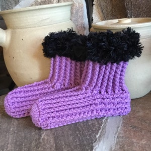 Pantoffel-Booties, Frauen-Booties, Häkel-Booties, Slip-on-Booties,Pantoffel-Socken, über Knöchel-Booties
