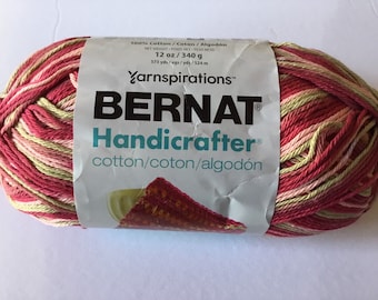 Bernat Handicrafter Cotton, Ombre Cotton, 573yds/524m- Damask Ombre