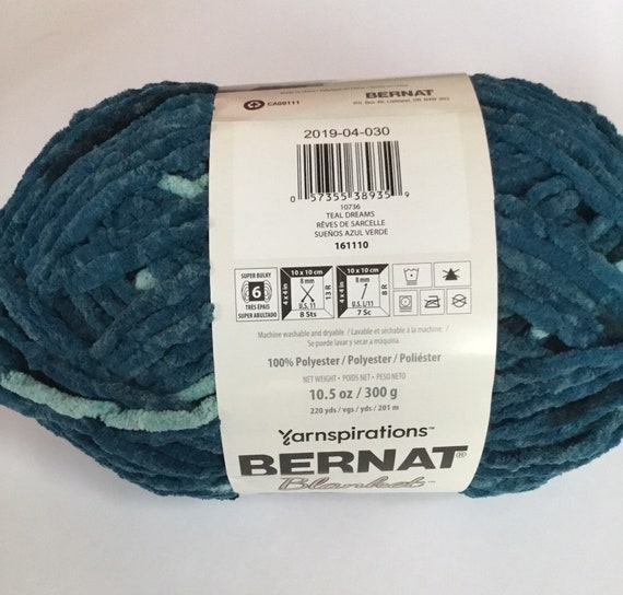 BERNAT BLANKET Yarn, Country Blue, 10.5oz/300g, 220 yards/201m, Super – Yarn  2 Blanket