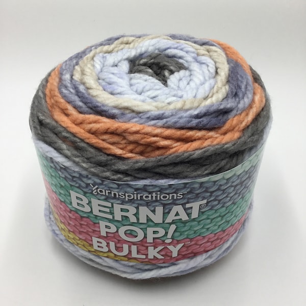 Bernat Pop Bulky 100% Acrylic 9.8oz/280g Blanket/basket/hat/scarf - Pastel Sunset