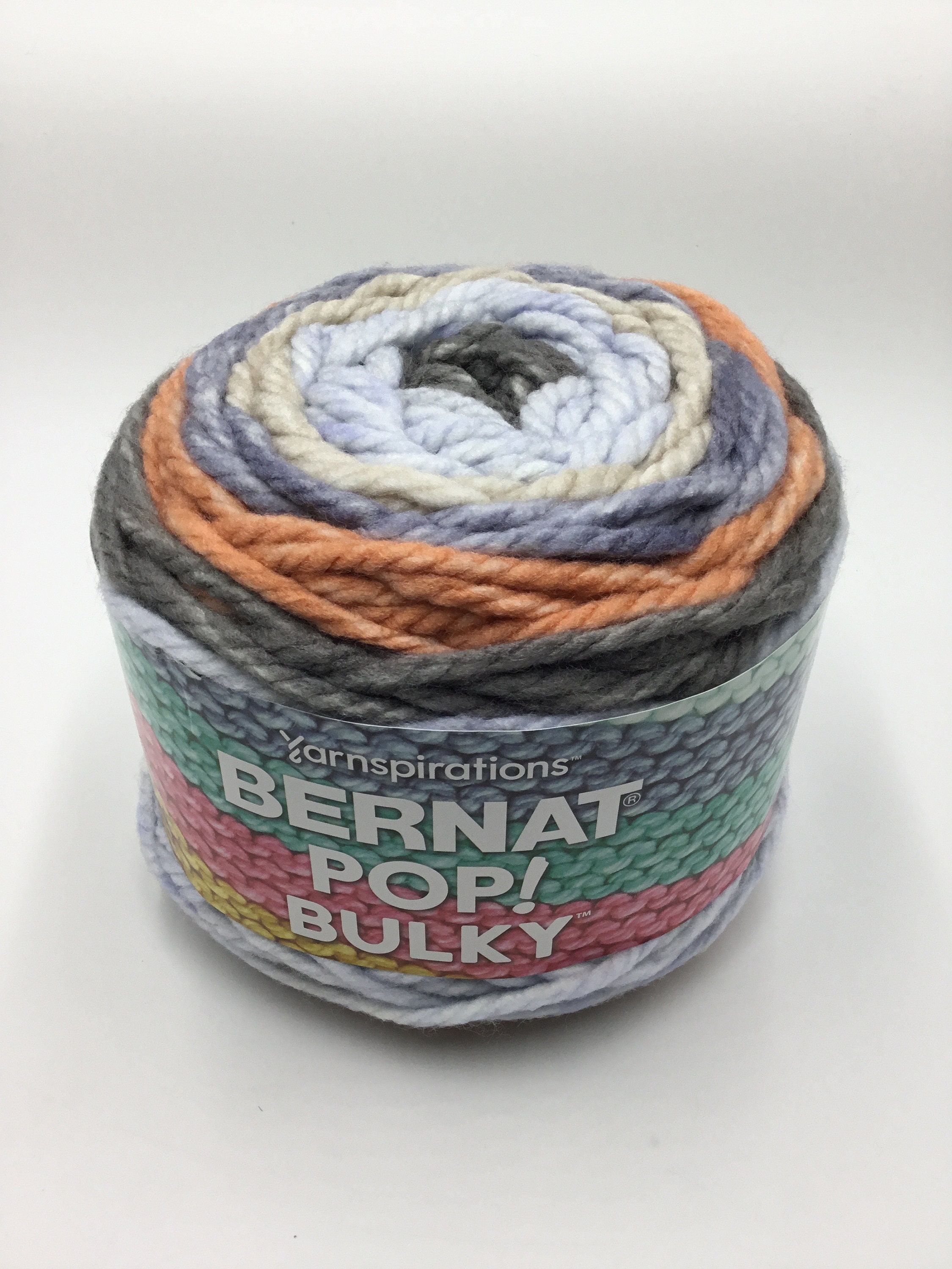 Bernat Pop Bulky Yarn, 9.8 oz, Gauge 6 Super Bulky, Shades of Gray