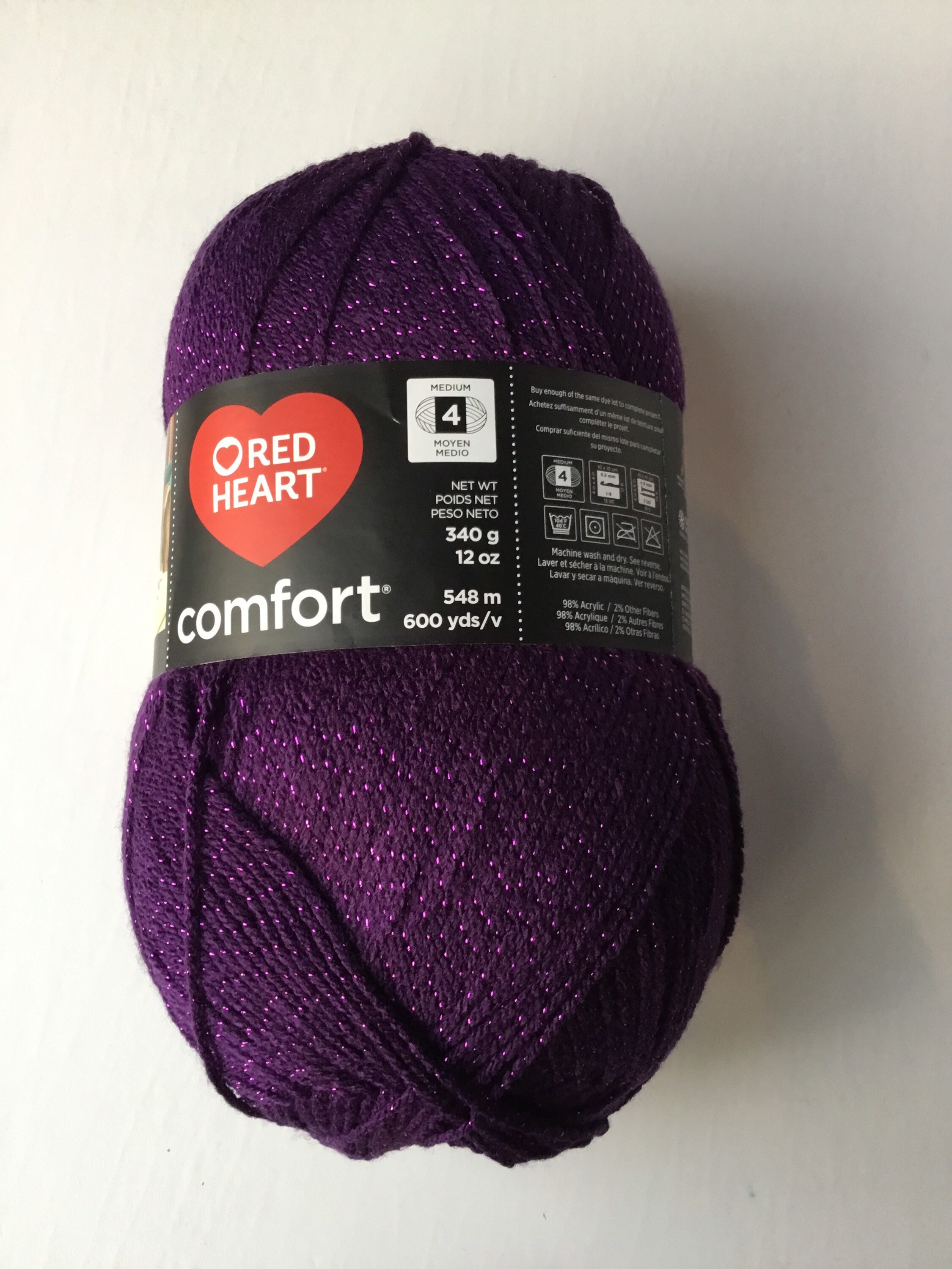Red Heart Comfort Yarn 12oz/340gPurple Etsy