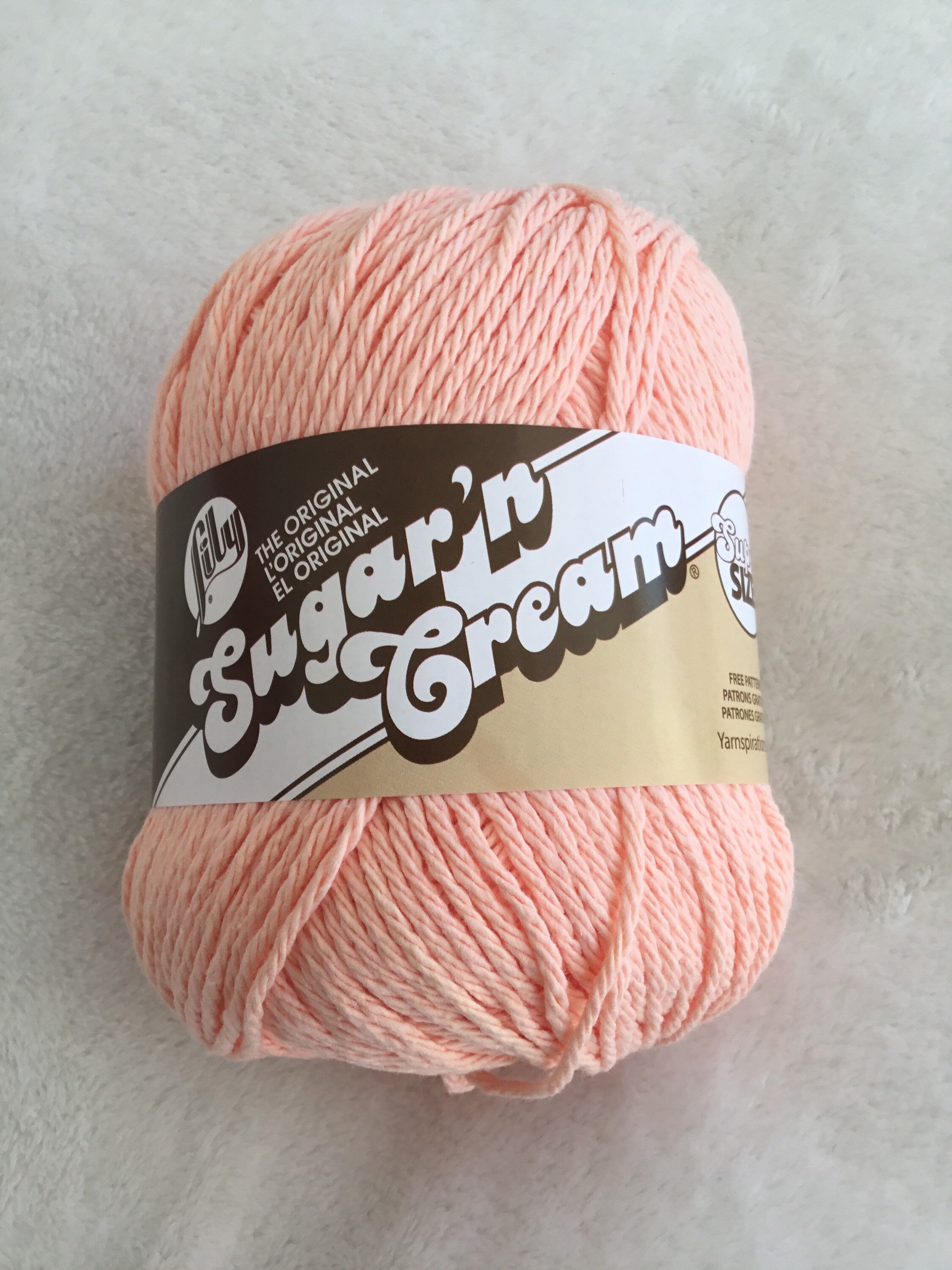 Lily Sugar 'N Cream Super Size Solid Yarn 100% Cotton 4 oz Coral Rose 2  Pack New