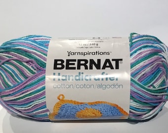 Bernat Handicrafter Cotton,Large Skein Cotton, 573yds/524m - Beach Ball Blue